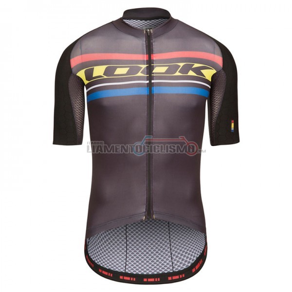 2017 Abbigliamento Ciclismo Look Aero Carrera Manica Corta Nero e Giallo