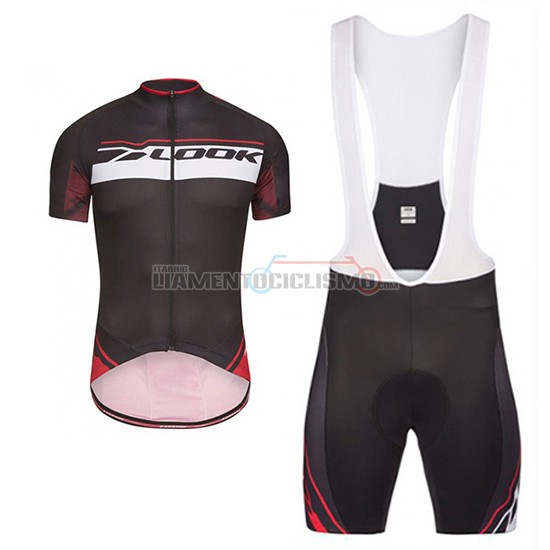 2017 Abbigliamento Ciclismo Look Pro Equipo Manica Corta Nero e Rosso