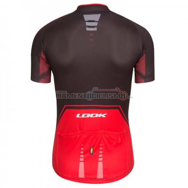 2017 Abbigliamento Ciclismo Look Pro Equipo Manica Corta Nero e Rosso