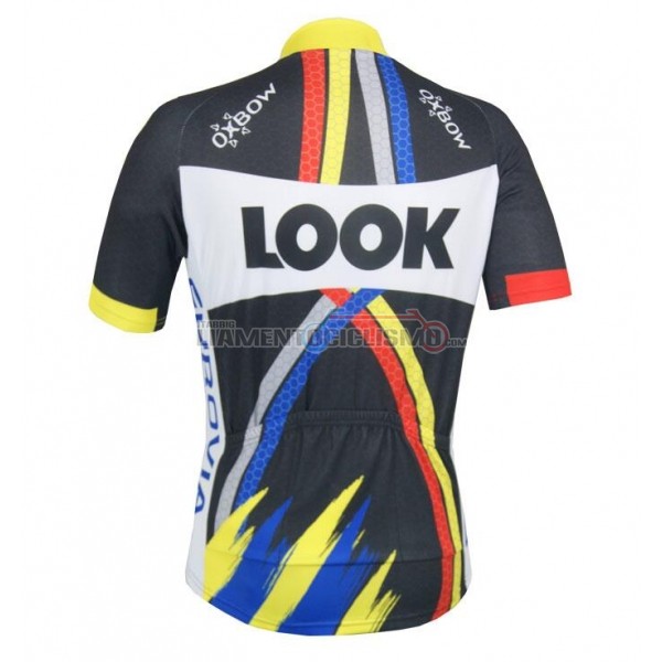 Abbigliamento Ciclismo Look Giallo Manica Corta 2018 Blu Nero