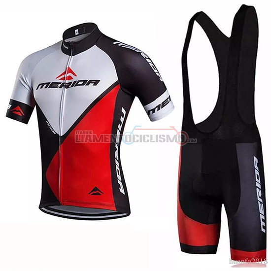 Abbigliamento Ciclismo Merida Manica Corta 2018 Rosso Bianco