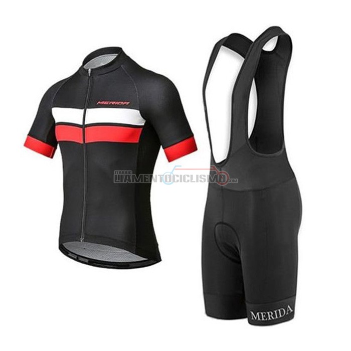 Abbigliamento Ciclismo Merida Manica Corta 2020 Nero Bianco Rosso