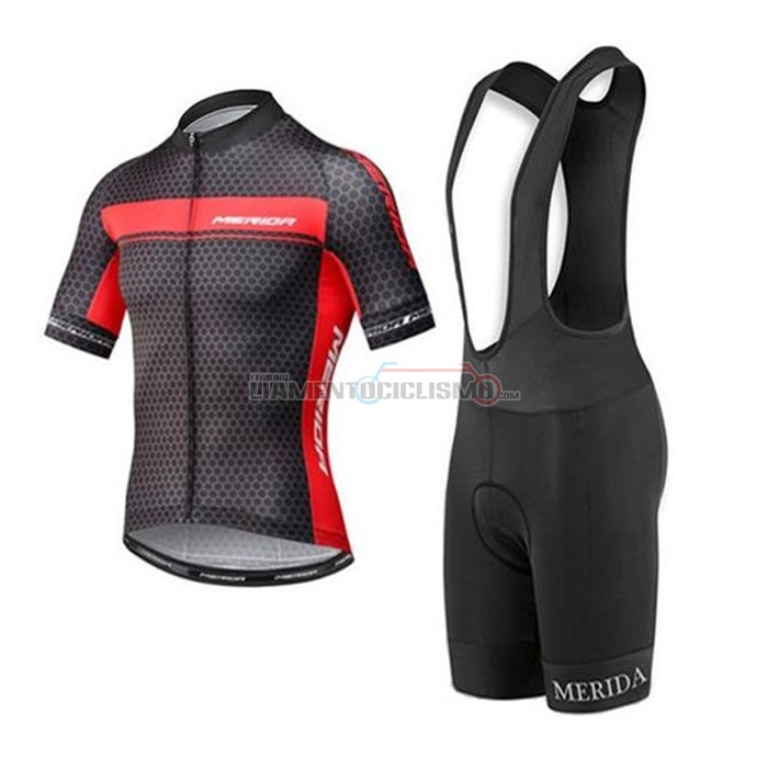 Abbigliamento Ciclismo Merida Manica Corta 2020 Rosso Nero