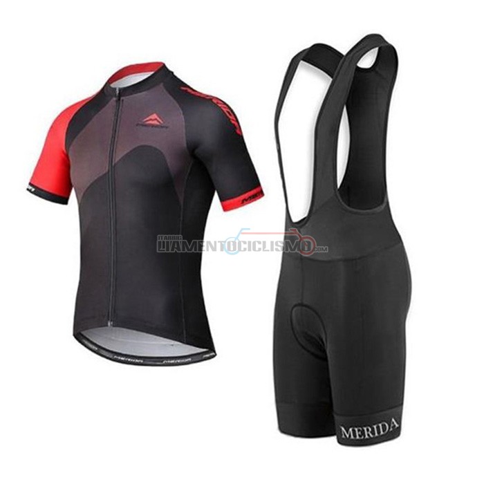 Abbigliamento Ciclismo Merida Manica Corta 2020 Rosso Nero1