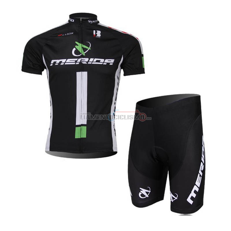 Abbigliamento Ciclismo Merida Nero Manica Corta 2018 Salopette