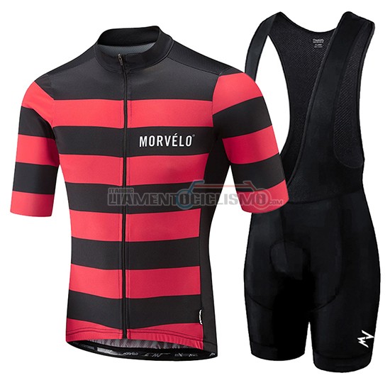 Abbigliamento Ciclis Morvelo Manica Corta 2018 Nero e Rosso