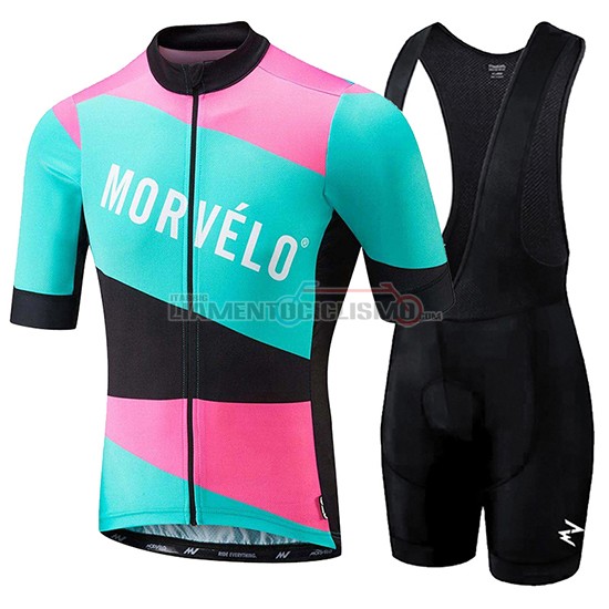 Abbigliamento Ciclis Morvelo Manica Corta 2018 Verde e Rosa