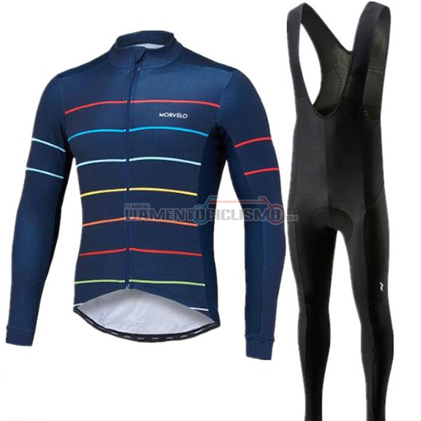 Abbigliamento Ciclismo Morvelo Manica Corta 2018 Scuro Blu