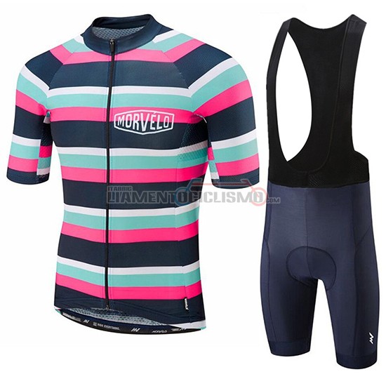 Abbigliamento Ciclismo Morvelo Manica Corta 2019 Verde Rosa Nero