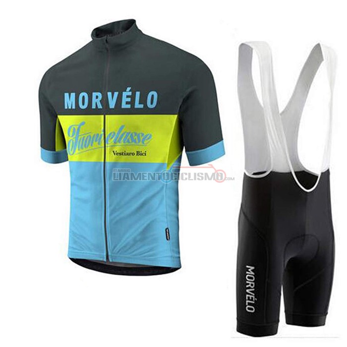 Abbigliamento Ciclismo Morvelo Manica Corta 2020 Nero Giallo Blu