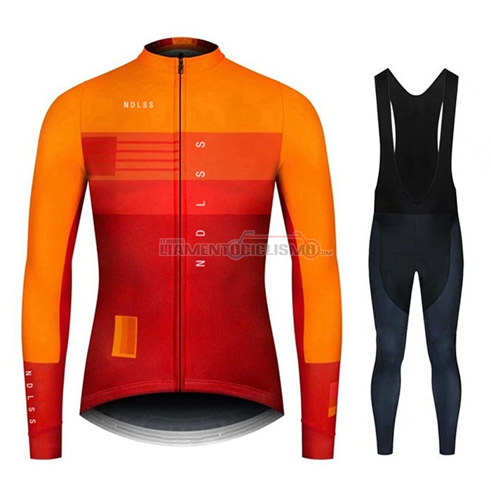 Abbigliamento Ciclismo NDLSS Manica Lunga 2020 Giallo Arancione