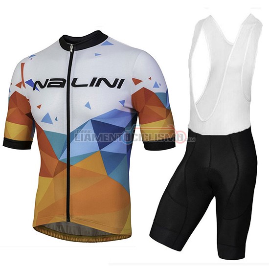 Abbigliamento Ciclismo Nalini Ahs Discesa Manica Corta 2018 Bianco e Arancione