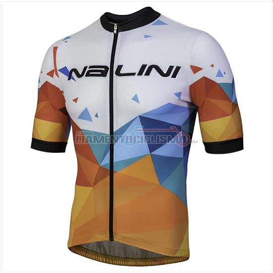 Abbigliamento Ciclismo Nalini Ahs Discesa Manica Corta 2018 Bianco e Arancione