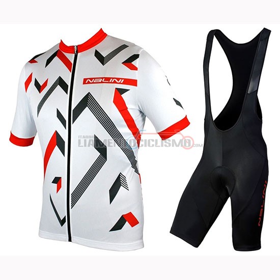 Abbigliamento Ciclismo Nalini Descesa 2.0 Manica Corta 2019 Bianco Rosso