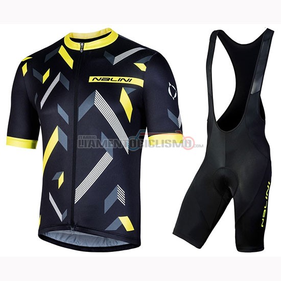 Abbigliamento Ciclismo Nalini Descesa 2.0 Manica Corta 2019 Nero Giallo