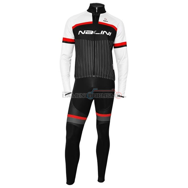 Abbigliamento Ciclismo Nalini Manica Lunga 2020 Nero Bianco Rosso(1)