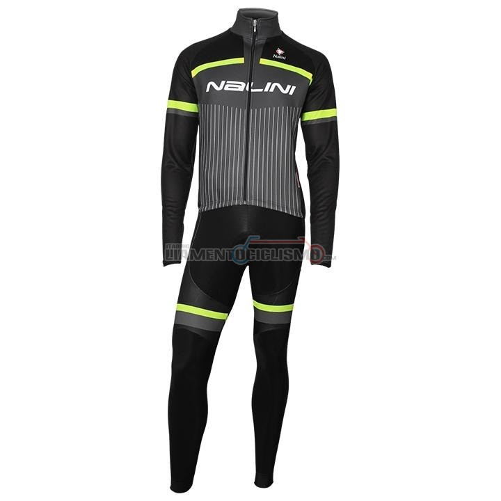 Abbigliamento Ciclismo Nalini Manica Lunga 2020 Nero Grigio Giallo