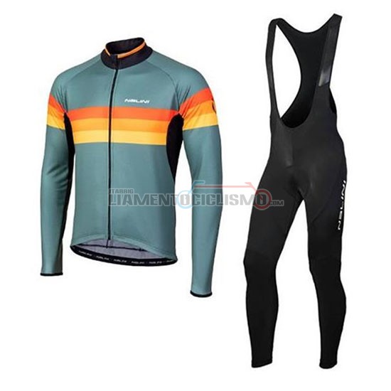 Abbigliamento Ciclismo Nalini Manica Lunga 2020 Verde Arancione