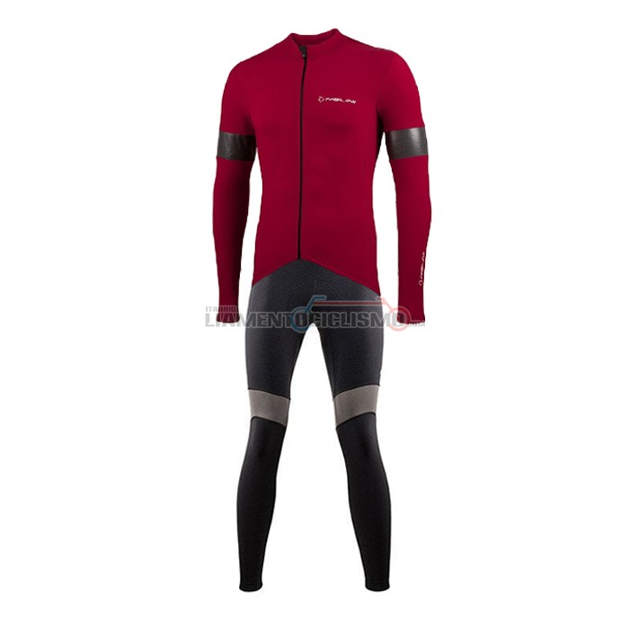Abbigliamento Ciclismo Nalini Manica Lunga 2021 Scuro Rosso