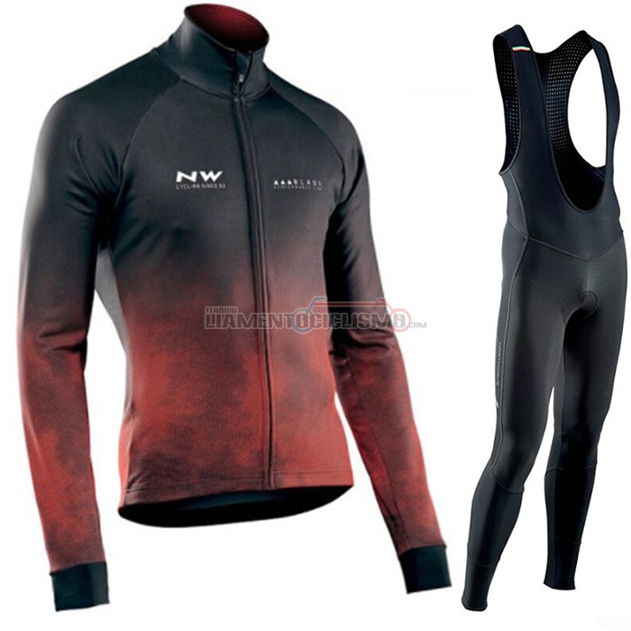 Abbigliamento Ciclismo NorthWave Manica Lunga 2021 Nero Rosso