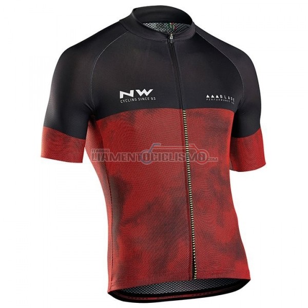 Abbigliamento Ciclismo Northwave Manica Corta 2018 Nero Rosso