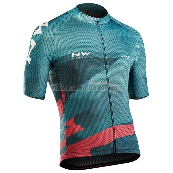 Abbigliamento Ciclismo Northwave Manica Corta 2018 Verde Rosa