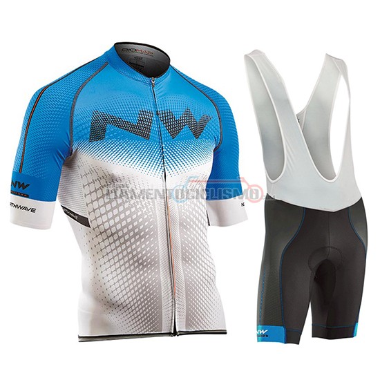 Abbigliamento Ciclis Northwave Manica Corta 2018 Blu e Bianco