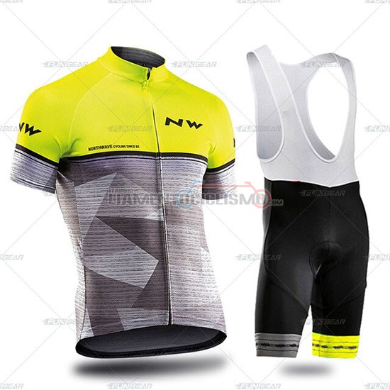 Abbigliamento Ciclismo Northwave Manica Corta 2019 Grigio Giallo