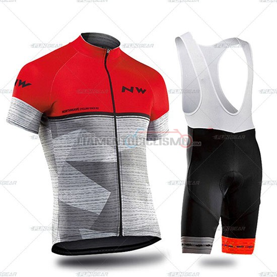 Abbigliamento Ciclismo Northwave Manica Corta 2019 Grigio Rosso