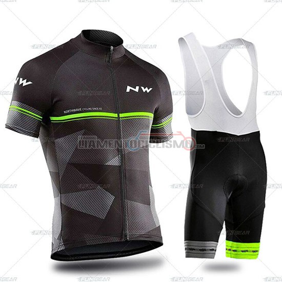 Abbigliamento Ciclismo Northwave Manica Corta 2019 Nero Grigio Verde