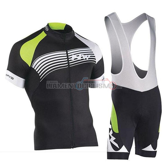 Abbigliamento Ciclismo Northwave Manica Corta 2019 Nero Verde Argentato