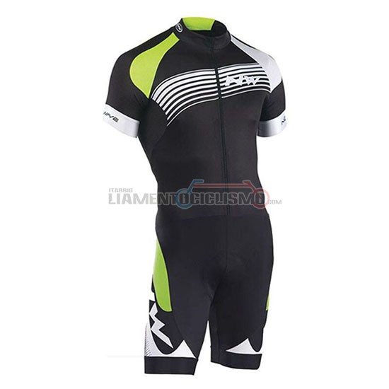 Abbigliamento Ciclismo Northwave Manica Corta 2019 Nero Verde Argentato