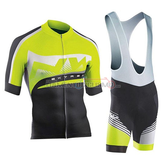 Abbigliamento Ciclismo Northwave Manica Corta 2019 Verde Argentato Nero