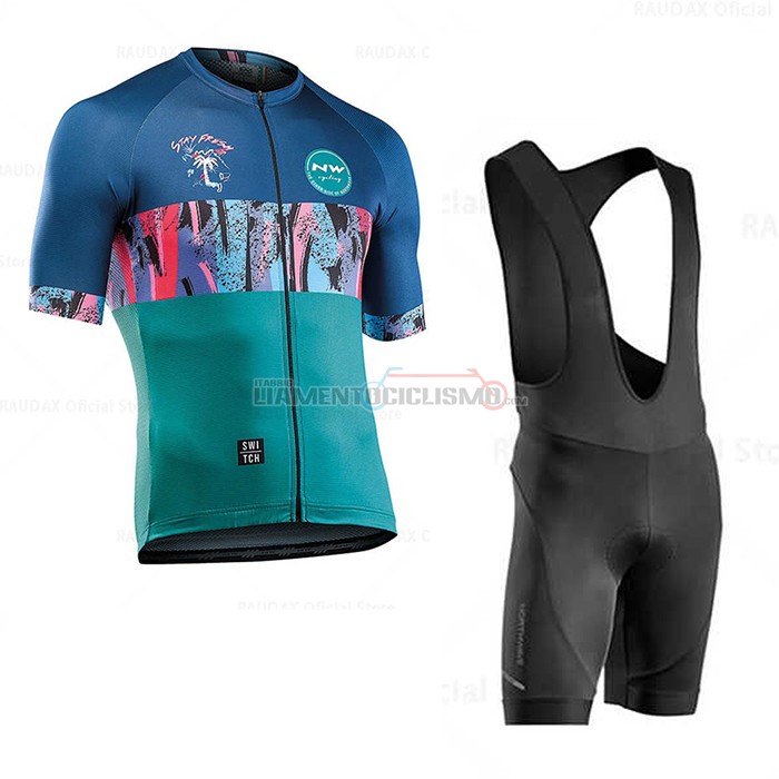 Abbigliamento Ciclismo Northwave Manica Corta 2020 Blu Verde