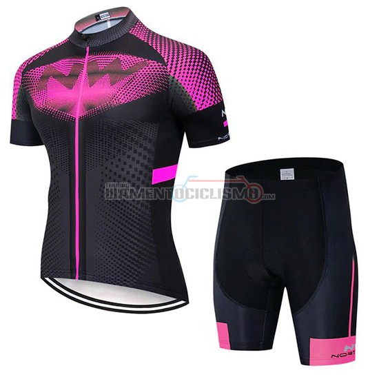 Abbigliamento Ciclismo Northwave Manica Corta 2020 Fuxia Nero