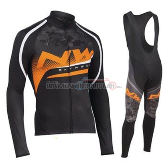 Abbigliamento Ciclismo Northwave Manica Lunga 2019 Arancione Nero