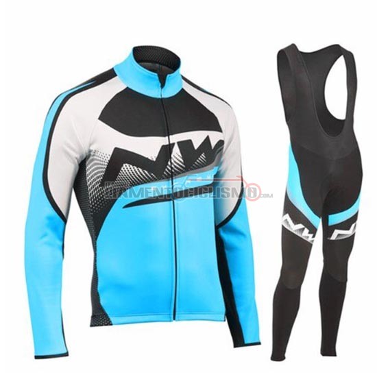 Abbigliamento Ciclismo Northwave Manica Lunga 2019 Blu Nero Bianco