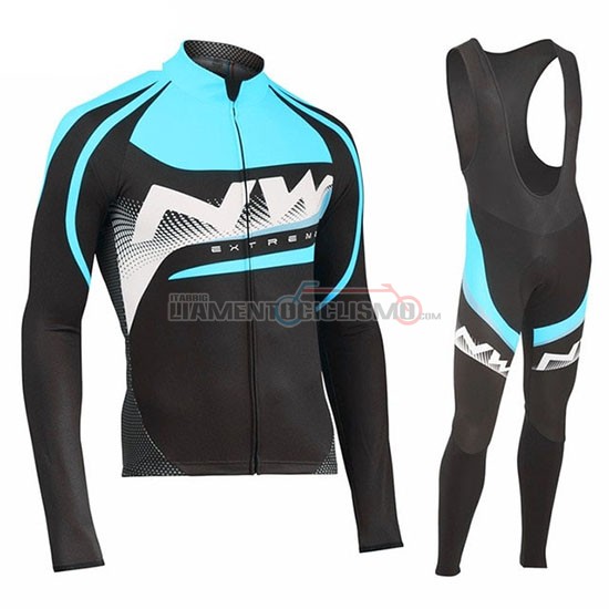 Abbigliamento Ciclismo Northwave Manica Lunga 2019 Celeste Bianco Nero