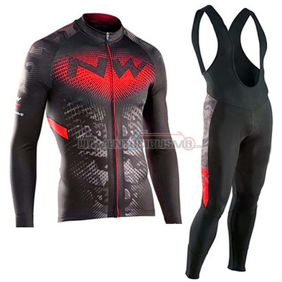 Abbigliamento Ciclismo Northwave Manica Lunga 2019 Nero Rosso