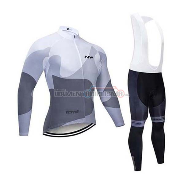 Abbigliamento Ciclismo Northwave Manica Lunga 2020 Bianco Grigio