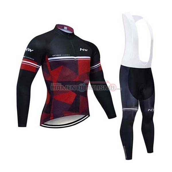 Abbigliamento Ciclismo Northwave Manica Lunga 2020 Nero Rosso