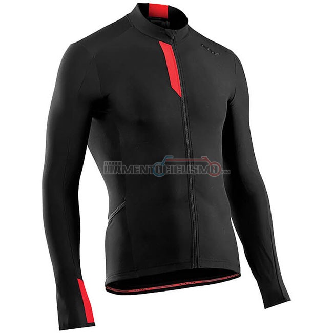 Abbigliamento Ciclismo Northwave Manica Lunga Nero Rosso