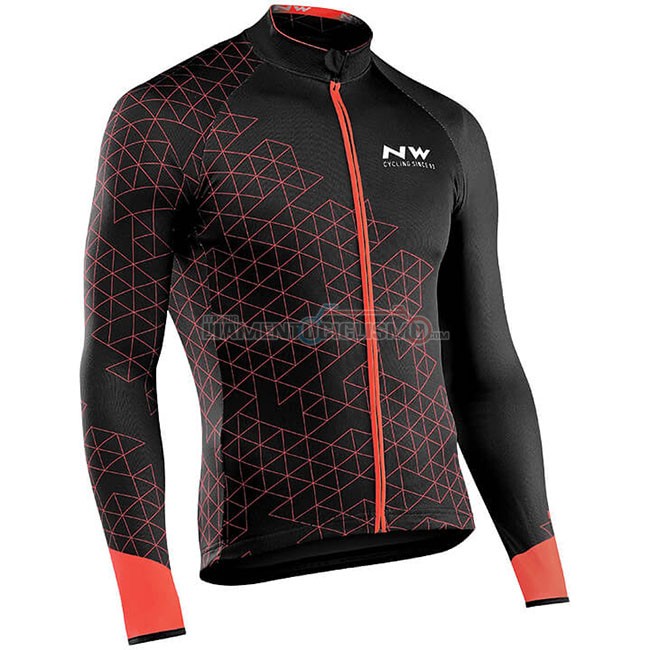 Abbigliamento Ciclismo Northwave Manica Lunga Rosso Nero