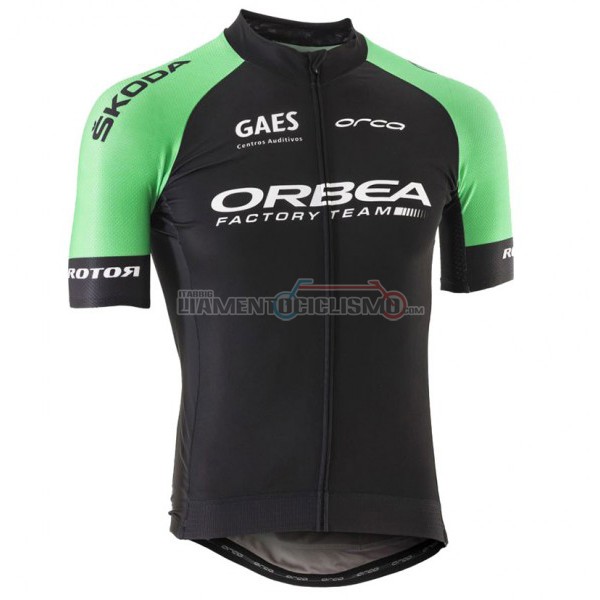 2017 Abbigliamento Ciclismo Orbea Manica Corta Nero e Verde
