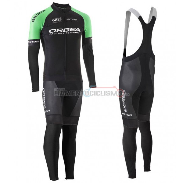 2017 Abbigliamento Ciclismo Orbea Manica Lunga Nero e Verde