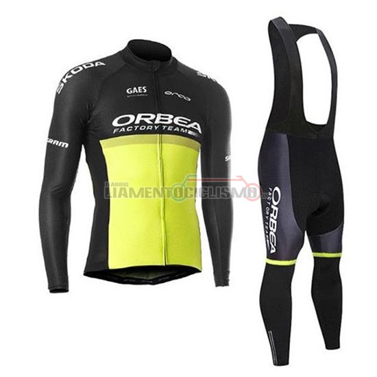 Abbigliamento Ciclismo Orbea Manica Lunga 2020 Nero Giallo