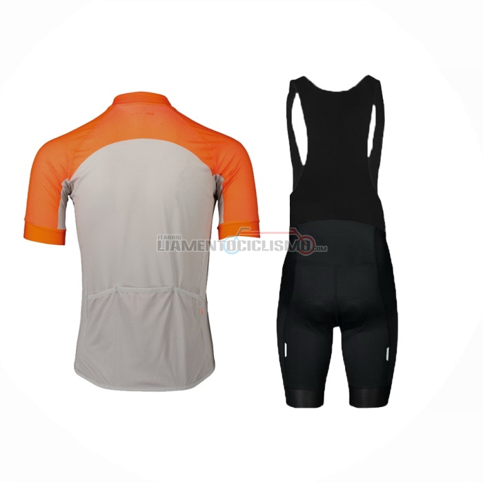 2024 Abbigliamento Ciclismo POC Arancione Grigio Manica Corta e Salopette