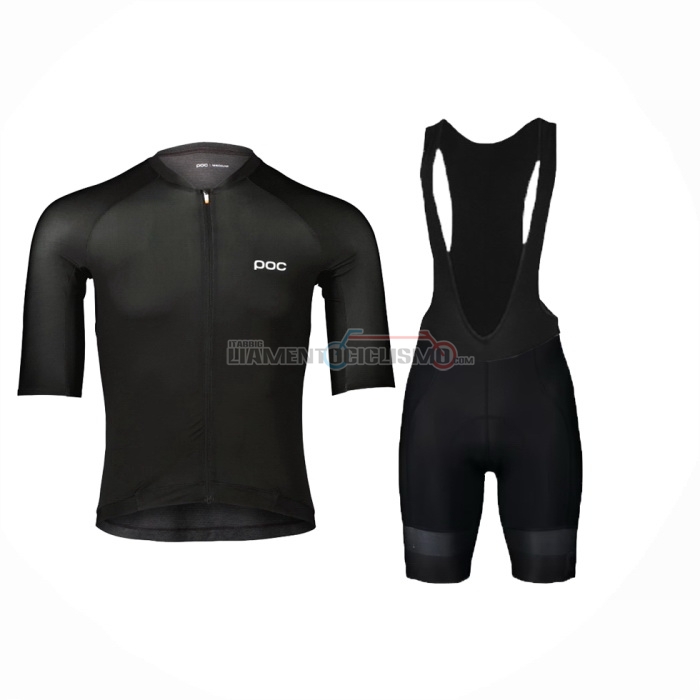 2024 Abbigliamento Ciclismo POC Nero Manica Corta e Salopette
