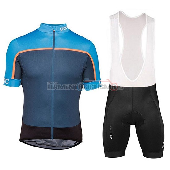 Abbigliamento Ciclismo POC Essential Road Block Manica Corta 2018 Blu