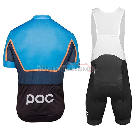 Abbigliamento Ciclismo POC Essential Road Block Manica Corta 2018 Blu